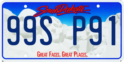 SD license plate 99SP91