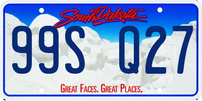 SD license plate 99SQ27