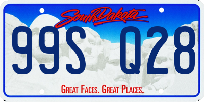 SD license plate 99SQ28