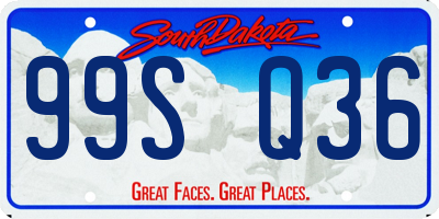 SD license plate 99SQ36