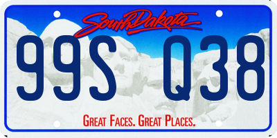 SD license plate 99SQ38