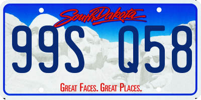 SD license plate 99SQ58