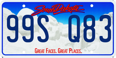 SD license plate 99SQ83