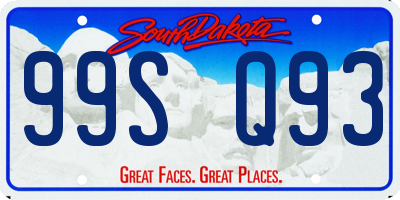 SD license plate 99SQ93