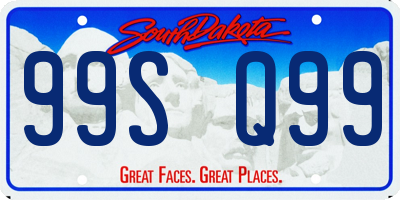 SD license plate 99SQ99