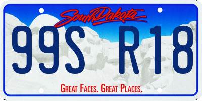 SD license plate 99SR18