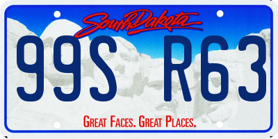 SD license plate 99SR63