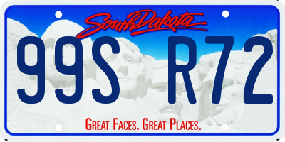 SD license plate 99SR72