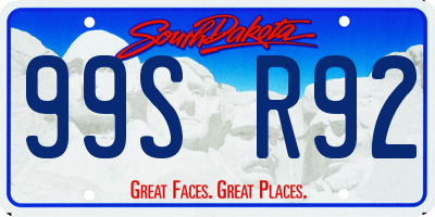 SD license plate 99SR92