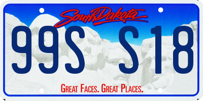 SD license plate 99SS18