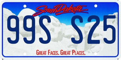 SD license plate 99SS25