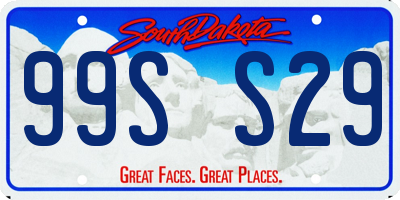 SD license plate 99SS29