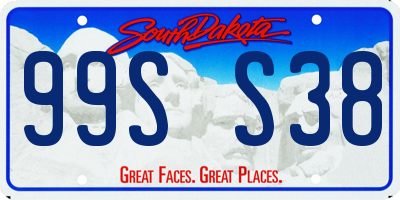 SD license plate 99SS38