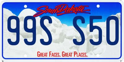 SD license plate 99SS50