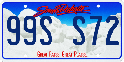 SD license plate 99SS72