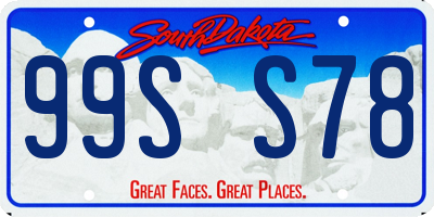 SD license plate 99SS78