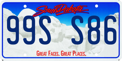 SD license plate 99SS86