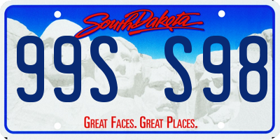 SD license plate 99SS98