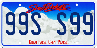 SD license plate 99SS99