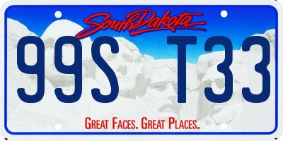 SD license plate 99ST33