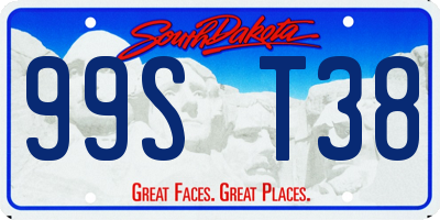 SD license plate 99ST38