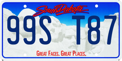 SD license plate 99ST87