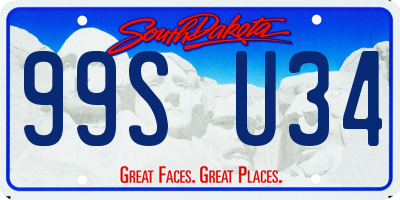 SD license plate 99SU34