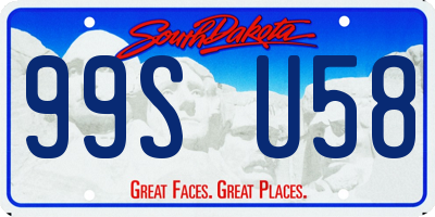 SD license plate 99SU58