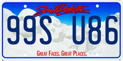 SD license plate 99SU86