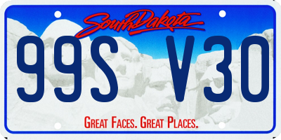 SD license plate 99SV30