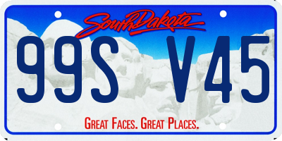 SD license plate 99SV45