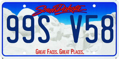 SD license plate 99SV58