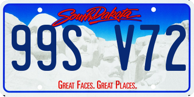 SD license plate 99SV72