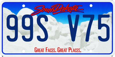 SD license plate 99SV75