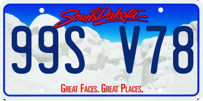 SD license plate 99SV78