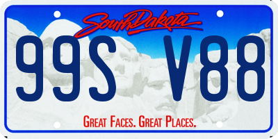 SD license plate 99SV88