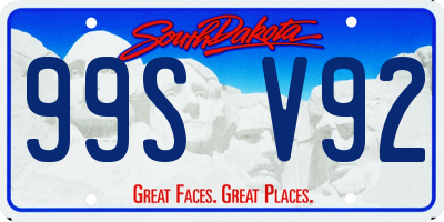 SD license plate 99SV92