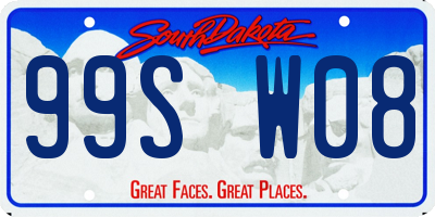 SD license plate 99SW08