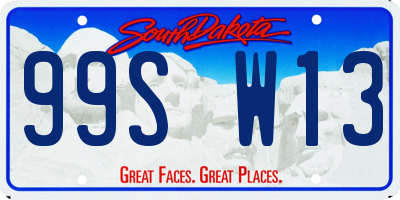 SD license plate 99SW13