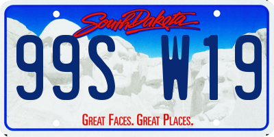 SD license plate 99SW19