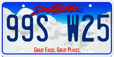 SD license plate 99SW25