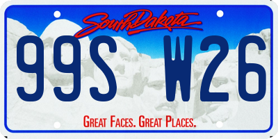 SD license plate 99SW26