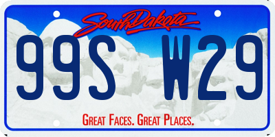 SD license plate 99SW29