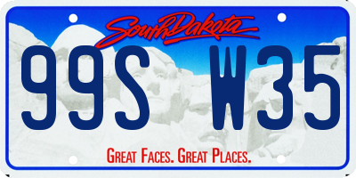 SD license plate 99SW35