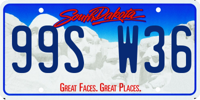 SD license plate 99SW36