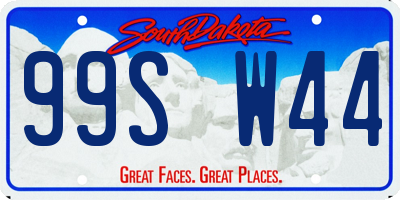 SD license plate 99SW44
