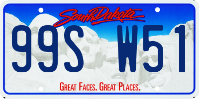 SD license plate 99SW51