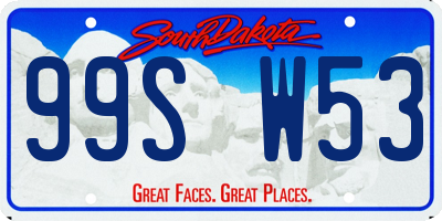 SD license plate 99SW53