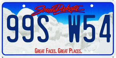 SD license plate 99SW54