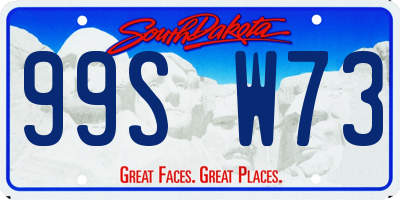 SD license plate 99SW73